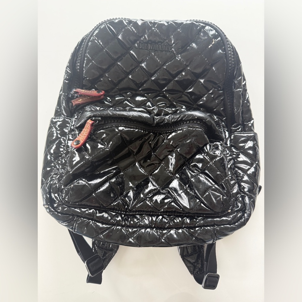 MZ Wallace Metro Quilted Backpack in Black Lacquer